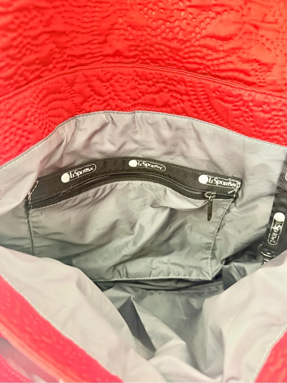 LeSportsac Red Colette Expandable Quilted Messenger Crossbody Bag